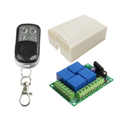 China 433MHz Wireless Switch 433Mhz DC 12V 4 CH Relay Wireless Remote Control Receiver Module + 433 MHz RF Transmitter for Garage Door Opener for sale