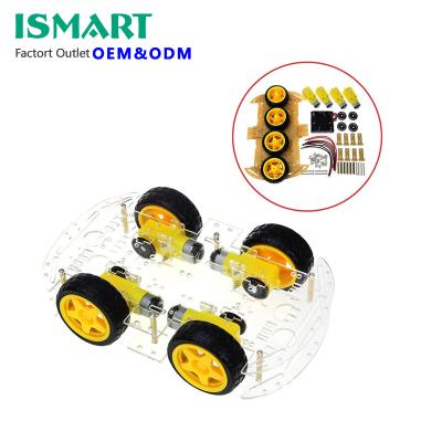 China Smart DIY Car Kit 4WD Smart Robot Car Chassis Kits With Speed ​​Encoder And Battery Box For Diy Kit for sale