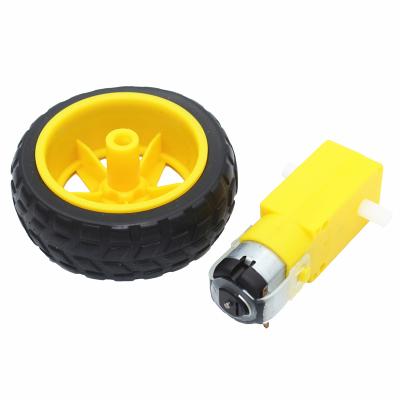 China 1pcs Car TT Motor +1pcs 65mm Wheel DC3V-6V 130 Speed ​​Motor With Wheel For Smart Car Robot TT Motor 3V-6V for sale