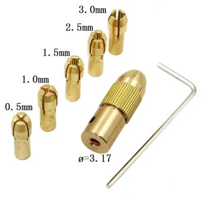 China 7PC 2mm/2.35mm/3.17/4.05/5.05mm Power Hand Chuck Tool Adapter Small Drilling Twist Drill Micro Ring Chuck for sale