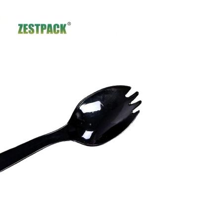 China Eco - Friendly Disposable Spoon And Forking Tableware Multi Functional Cake Ice Cream Dessert Spoon Fork In One for sale