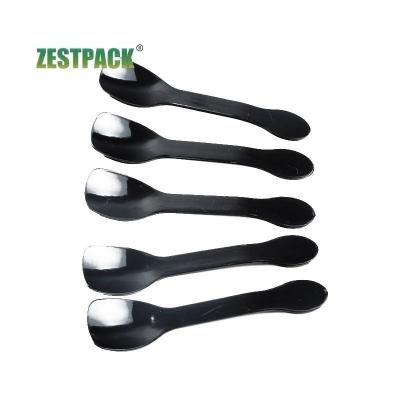 China Eco-friendly Cheap Disposable Plastic Ice Cream Spoon Multiple Color Person Packing Mini Dessert Spoon for sale