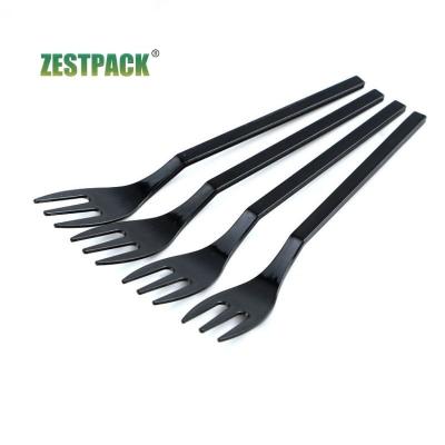 China Eco - Friendly Disposable Mini Fruit Fork Person Packing Multi Colors Plastic Fork Pastry Fork for sale