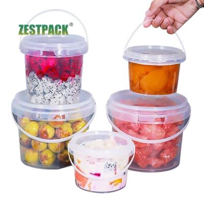 China Customized wholesale universal plastic bucket factory price pp plastic barrel for food container with handle and lid for sale