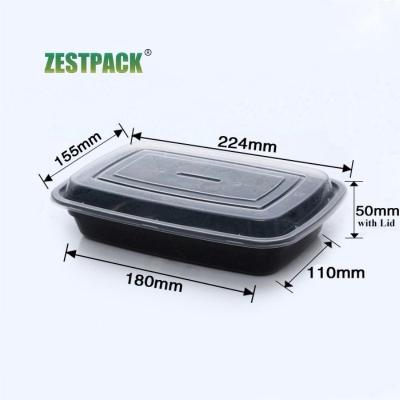 China Wholesale Microwavable Bento Lunch Boxes 750ml Plastic Food Container With Lid 25OZ PP Lunch Box for sale