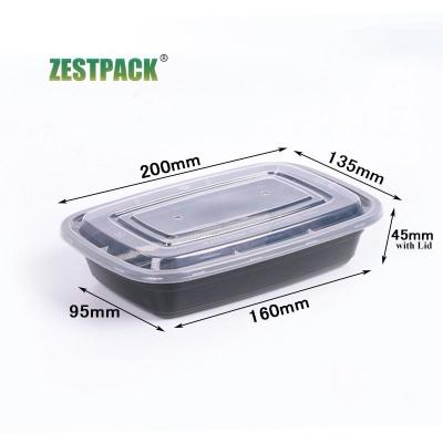 China 700ml Meal Prep Lunch Containers Microwavable Food Packaging Take Away Containers Food Storage Bento Box With Lid for sale