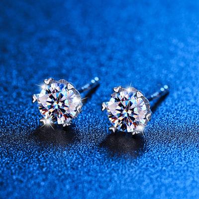 China FASHIONABLE Luxury S925 Silver Women Moissanite Ring GRA Certified Diamond Snowflake Earrings For Women for sale