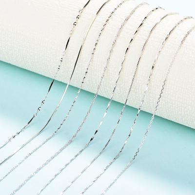 China FASHIONABLE hot sales silver necklace chains for jewelry making 925 Sterling Silver Chain Necklace for sale