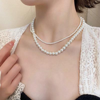 China Wholesale FASHIONABLE Vintage Fashion Jewelry Pearl Necklace Imitation Baroque Necklace 4/6/8/10mm Round Pearl Necklace for sale