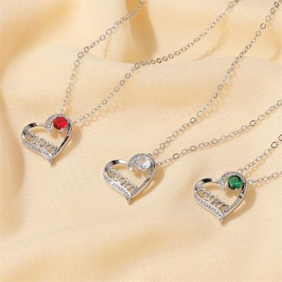 China TRENDY Simple Shape Mom Heart Temperament Necklace Letter Love Fashion Necklace Mother's Day Pendant Gift for sale