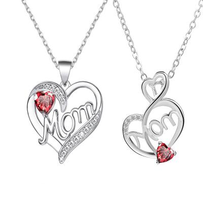 China Wholesale TRENDY Diamond Necklace Pendant Women Heart Jewelry Necklaces Mom Mother's Day Gift for sale