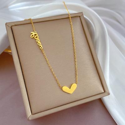 China FASHIONABLE Love Heart Wholesale Gift Women Jewelry Necklace Stainless Steel Fashion Pendant Necklace for sale