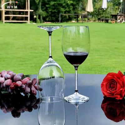 China Is not the factory luxury cocktail wine glasses red grape wine glass latest design diamond wholesale customizable crystal goblet for sale