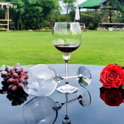 China Customizable Glass Wine Grape Diamond Diamond Crystal Goblet Modern Wholesale Manufacturers Newest Design for sale