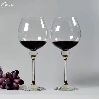 China Isn't the red wine glass factory wholesale customizable champagne diamond crystal glass wine glass for sale