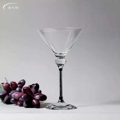 China Is not the latest design glass customizable crystal diamond red wine factory glass cocktail glass for sale