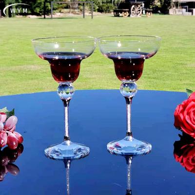 China Customizable Goblet Wine Diamond Glass Crystal Cocktail Glass Modern Manufacturer Wholesale Latest Design for sale