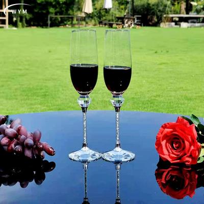 China Isn't the factory wholesale crystal goblet latest design custom wine diamond diamond champagne glass for sale