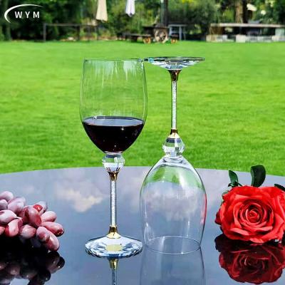 China Modern red wine glass manufacturers wholesale champagne glasses can be customized cocktail glass diamond crystal wine glasses for sale