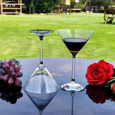 China Customizable Red Wine Diamond Glass Goblet Gift Box Crystal Cocktail Glass Modern Manufacturer Wholesale Latest Design for sale