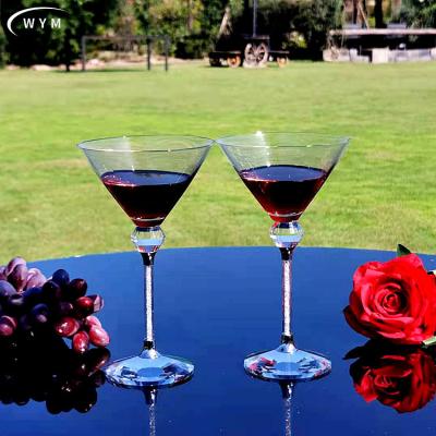 China Latest Design Manufacturer Red Wine Glass Cocktail Diamond Crystal Goblet Modern Wholesale Customizable Gift Box Glass Packaging for sale