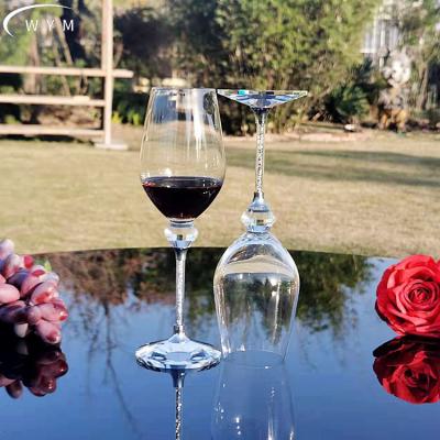 China Factory wholesale modern champagne glass maker custom red wine diamond glass customizable crystal goblet for sale