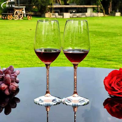 China Isn't the factory wholesale crystal wine diamond champagne glass latest glass design can be customized red wine glass for sale