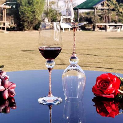 China Is not goblet manufacturers wholesale red wine glasses latest design can be customized crystal diamond wine glasses for sale