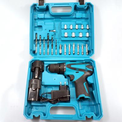 China Hot Sale 12V High Efficiency Lion Rechargeable Battery Drill Portable Cordless Drill Set for sale