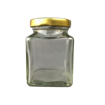 China Food Maker Canned Well Made 120ml Small Square Glass Jar for sale