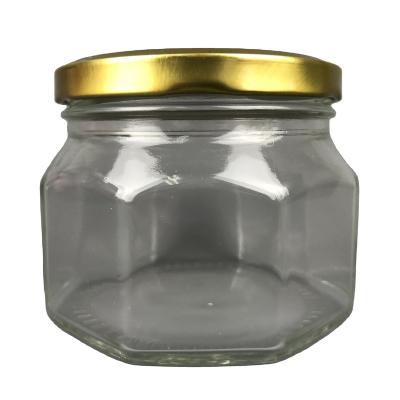 China 354ml Canned Food Octagon Glass Jar for sale