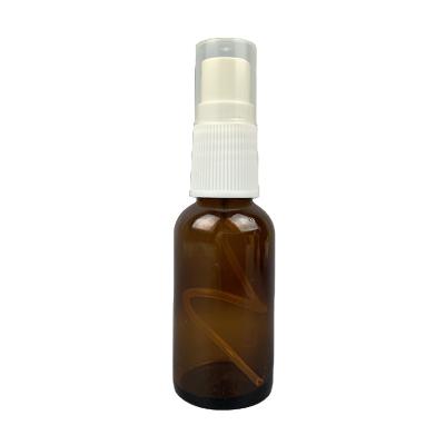 China Personal Care 30ML Amber Boston Round with Fine Mist Sprayer for sale