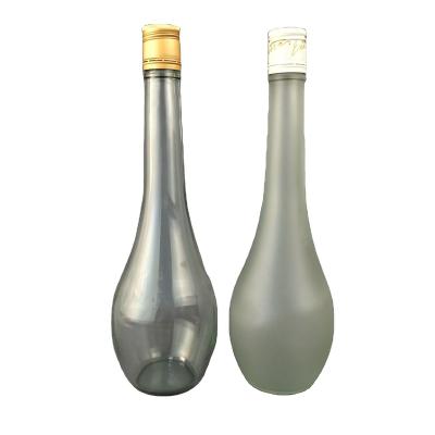 China Wine/honey/beverage new 512ml frosted high quality portable drop shape glass bottle price for stockpile for sale