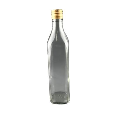 China New 2021 518ml Rectangle Glass Clear Round Portable High Quality Wine/Honey/Beverage Bottle For Reserve for sale