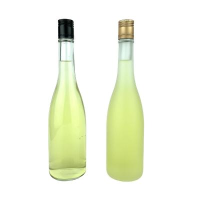 China Wine / Honey / Beverage Boston Round Glass Wine Bottle With Metal Cap Customized for sale