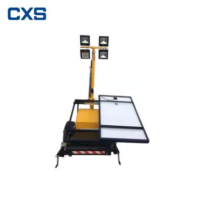 China Sports Stadiums Portable Electronic Telescopic Mast Solar Powered Mobile LED Lighting Tower Trailer for sale