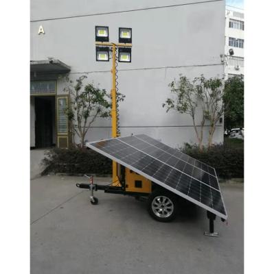 China LANDSCAPE reliable quality electric hydraulic lifting industrial portable mobile solar light tower with LED flood light for sale