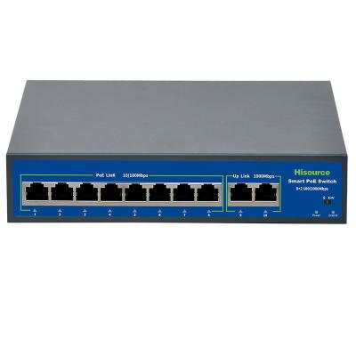 China POE Hisource 120W POE IPC SWITCH 8 Power Supply 10/100/1000Mbps LEFT BUILD INTERCOM MCU for sale