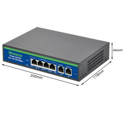 China Port POE Switch 15V 4 10/100Mbps Professional PoE for Building Intercom for sale