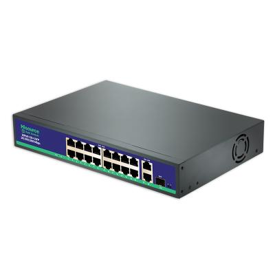 China POE AI function 250w fast ethernet power switch 16 port poe with extending 250meters for sale