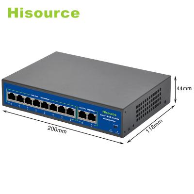 China Plug & Play IP Camera OEM 8 Ports 100/1000M PoE Switch With 2 Uplink for sale