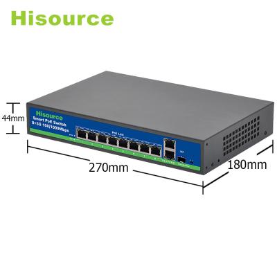 China Port Networking 10 Gigabit IoE PoE Switch 8G+2G+1SFP 52V PoE Ethernet Network vlan Switch for sale