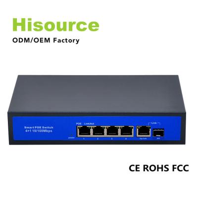 China POE 4 Port Fiber Optic 48v POE Switch SFP for sale