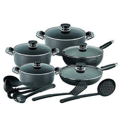 China Sustainable 12pcs Dinnerware Set Outdoor Camping Cookware Set Aluminum for sale