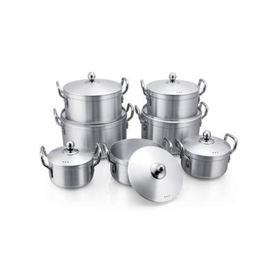 China Durable Thick Bottom Stainless Steel Cooking Pot Stainless Steel Sanding Pot for sale