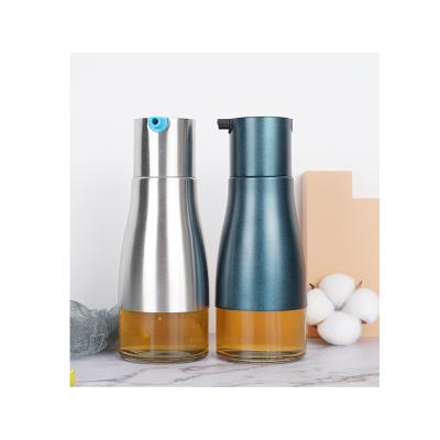 China Good Quality Silver Blue Glass Food Olive Oil Bottle Multifunctional Products For Food for sale