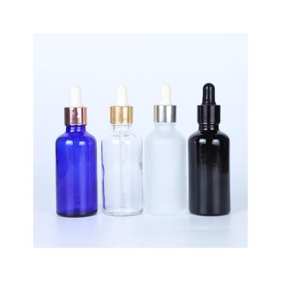 China Customized Logo 100ml Clear Cosmetic Bottle Cylinder Empty Glass Dropper Bottle for sale