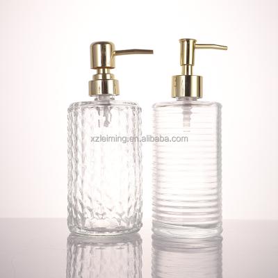 China High Quality Personal Care Emulsion Glass Bottle 16oz 500ml Hand Wash Liquid Bottle With Dispenser Pump for sale