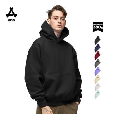 China KON Wholesale Anti-Shrink High Quality 380g Thick Men's Plain Hoodie Customized Boy Customized Oversized Mens Hoodies and Sweatshirts for sale