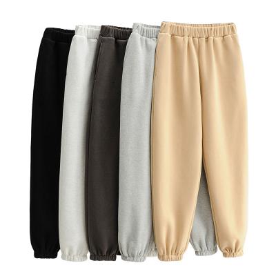 China KON Spot Wholesale Anti-Wrinkle Fleece Women's Autumn And Winter Casual Sports High Waisted High Waisted Sweatpants Cash Money High-waisted for sale